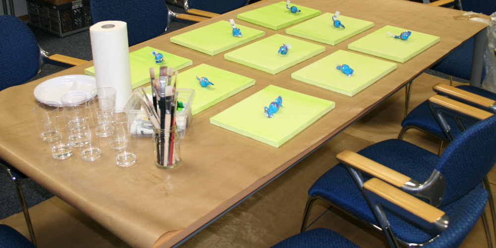 Paint Event - Societe Generale, Prepared table